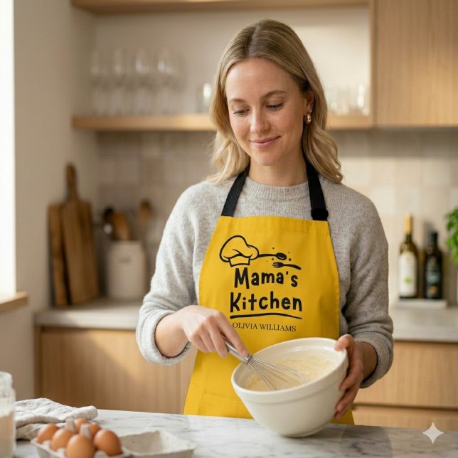 Tablier Mama cuisine Chef personnalisée (Créateur téléchargé)
