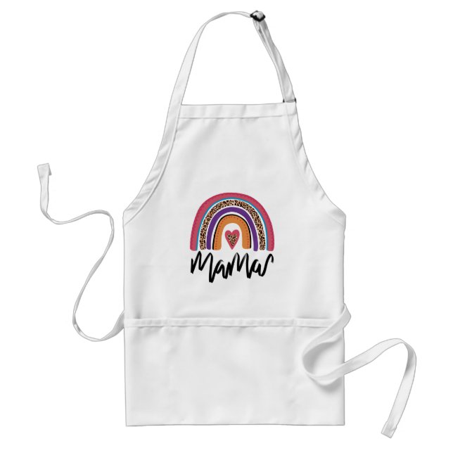 Tablier Mama Leopard Rainbow (Devant)