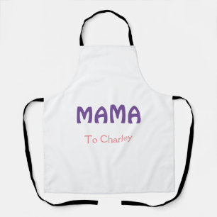 Tablier Mama mères heureuses rétro violet ajouter du texte