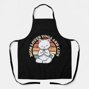 Tablier Maman aime les chats et le yoga