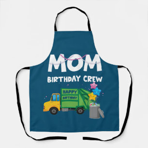 Tablier Maman Anniversaire Équipe de poubelle Camion Anniv