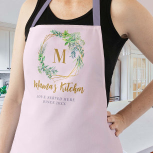 Tablier Maman Apron Herbes Aromatiques Purple Or rose Mono