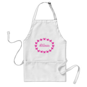 Tablier Maman avec de mignons papillons roses