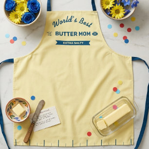 Tablier Maman Beurre Extra Salé   Jaune et Bleu