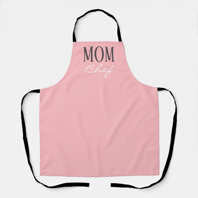 Tablier Maman Blush Pink Noir Chef Script (Recto)