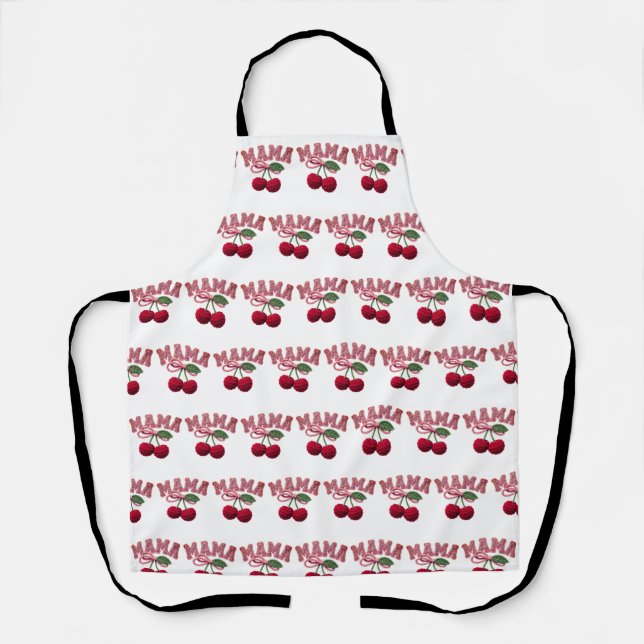 Tablier Maman Cerise – Tablier de cuisine drôle po (Recto)