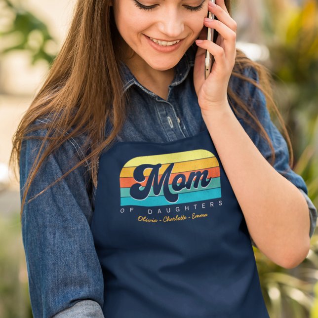 Tablier Maman de Filles Retro Blue (Créateur téléchargé)