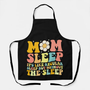Tablier Maman dort drôle Fête des mères Groovy Rétro