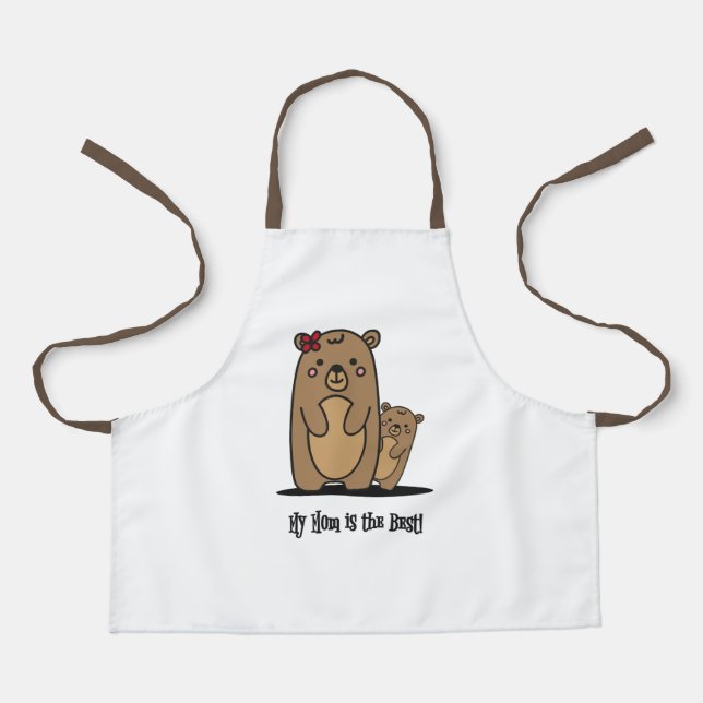 Tablier Maman et bébé ours | Best Mom Apron (Recto)