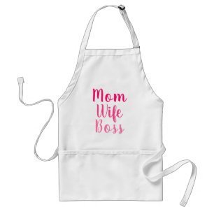 Tablier Maman femme patron hot rose stylisé script moderne