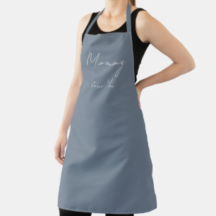 Tablier Maman Je T'Aime Adulte Gris Ardoise