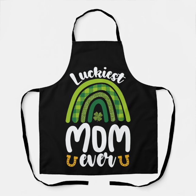 Tablier Maman la plus chanceuse de la famille St Patrick's (Recto)