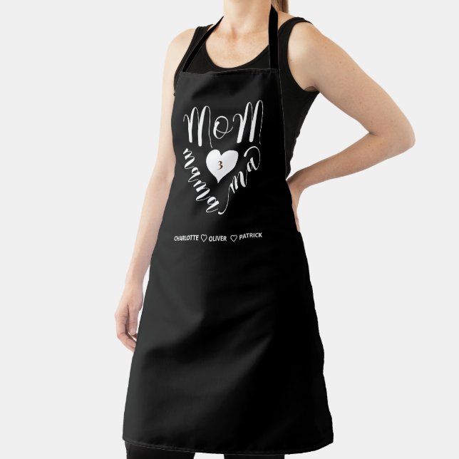 Tablier Maman Mama Ma Coeur Enfants noms Apron (Insitu)