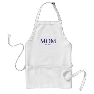 Tablier Maman marine bleu blanc coutume date établie migno
