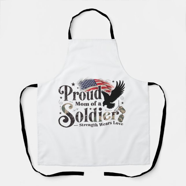 Tablier Maman militaire fière Art de fierté de soldat (Recto)
