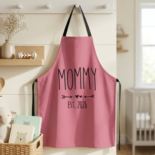 Tablier Maman Minimaliste Rose Est Année Lettre de Taille