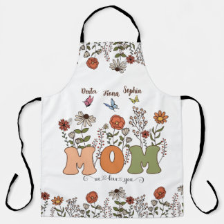 Tablier Maman Personnalisée Et Enfants Mains Apron, Cadeau