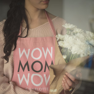 Tablier Maman Wow   Moderne rose Super mignonne Mère