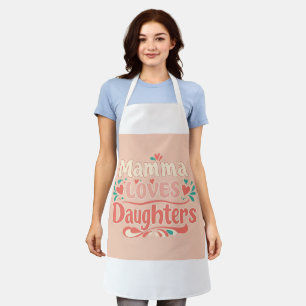 Tablier Mamma Loves Filles - Pastel Typography Design