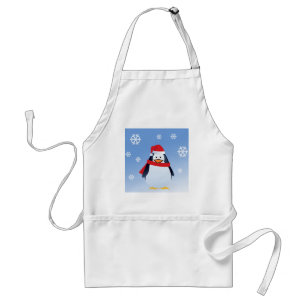Tablier Manchot drôle de Noël Père Noël Flocons de neige