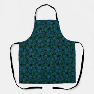Tablier Mandala bleu turquoise ronde sur arrière - plan no