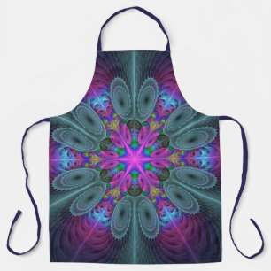 Tablier Mandala coloré frappant art fractal kaléidoscope