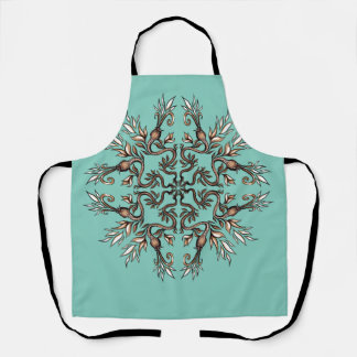 Tablier Mandala des serpents Art Nouveau - Teal Acaddemia 