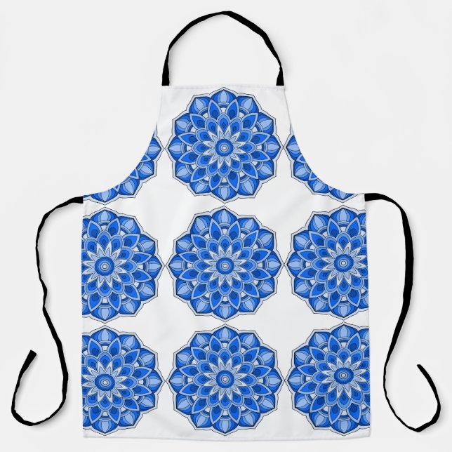 Tablier Mandala en bleu (Recto)