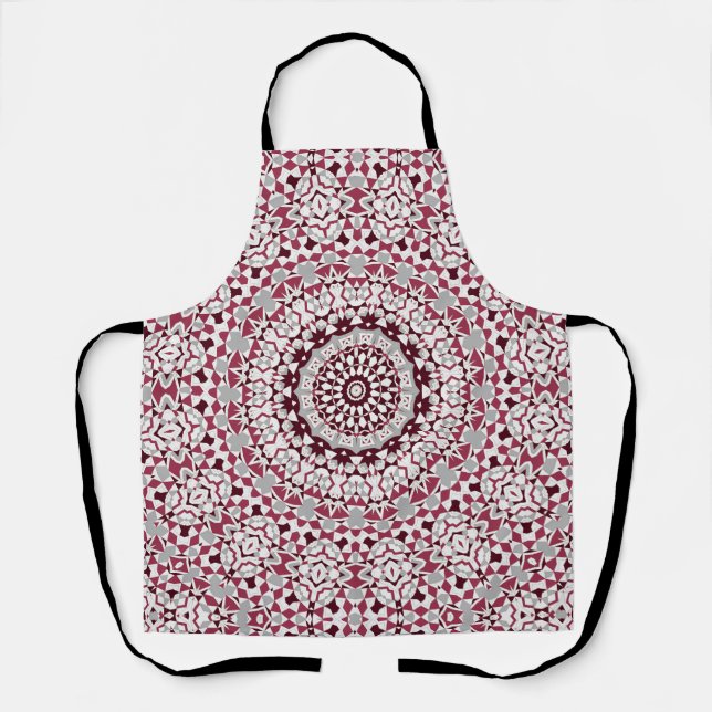 Tablier Mandala est bordeaux-gris (Recto)