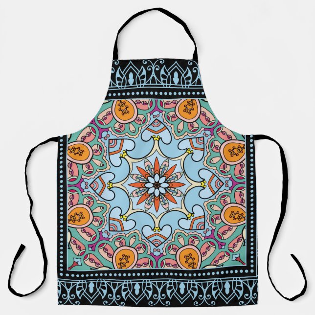 Tablier Mandala ethnique tribale sans couture motif (Recto)