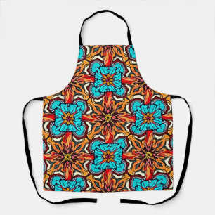 Tablier Mandala floral vibrant à motif répétitif