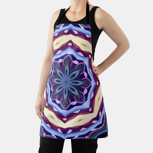 Tablier Mandala Rosette Floral Trippy Retro Hippie Boho (Insitu)