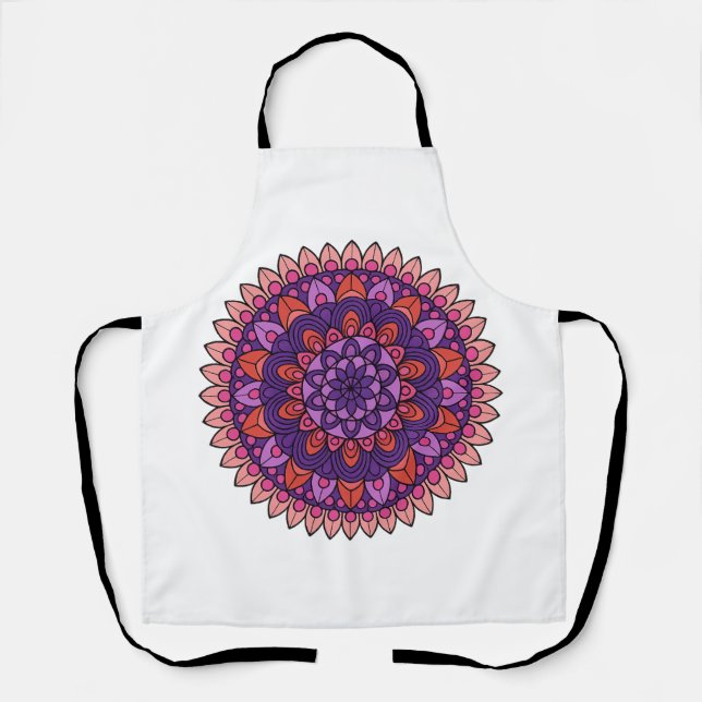 Tablier Mandala violet et rose (Recto)