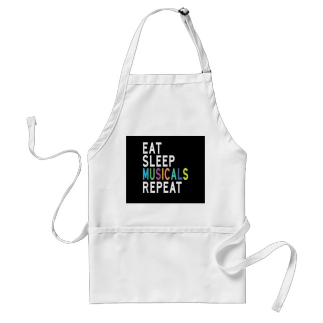 Tablier Mangez des comédies musicales du sommeil Répéter,  (Devant)