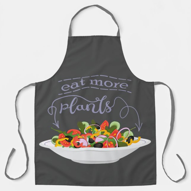 Tablier Mangez plus de plantes frais motivation salade let (Recto)