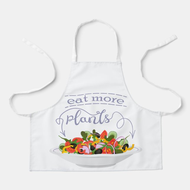 Tablier Mangez plus de plantes frais motivation salade let (Recto)