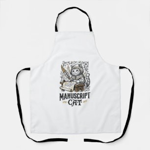 Tablier Manuscrit Chat Chat Manuscrit Médiéval Vintage Vec