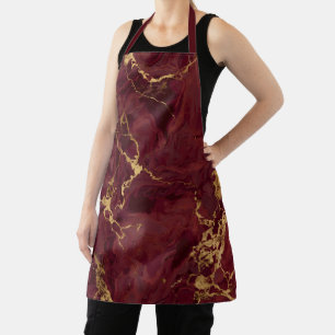 Tablier Marbre élégant de luxe bordeaux or