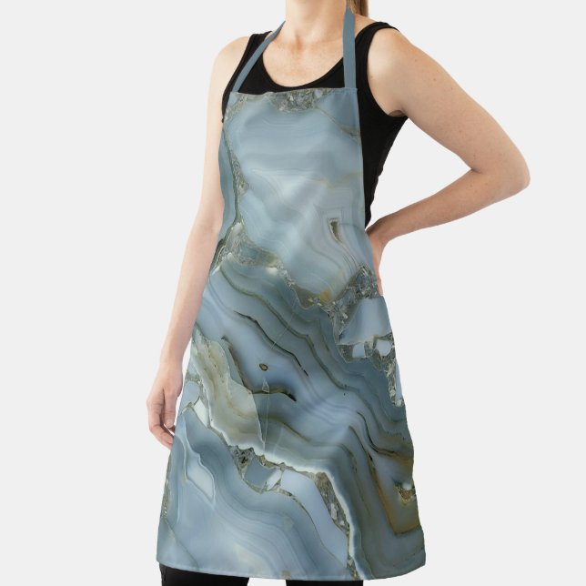 Tablier Marbre gris bleu avec Veine or (Insitu)