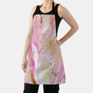 Tablier Marbre Rose Noir Or
