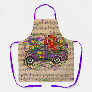 Tablier Mardi Gras Camion Vintage Crawfish Fleur De Lis Ap