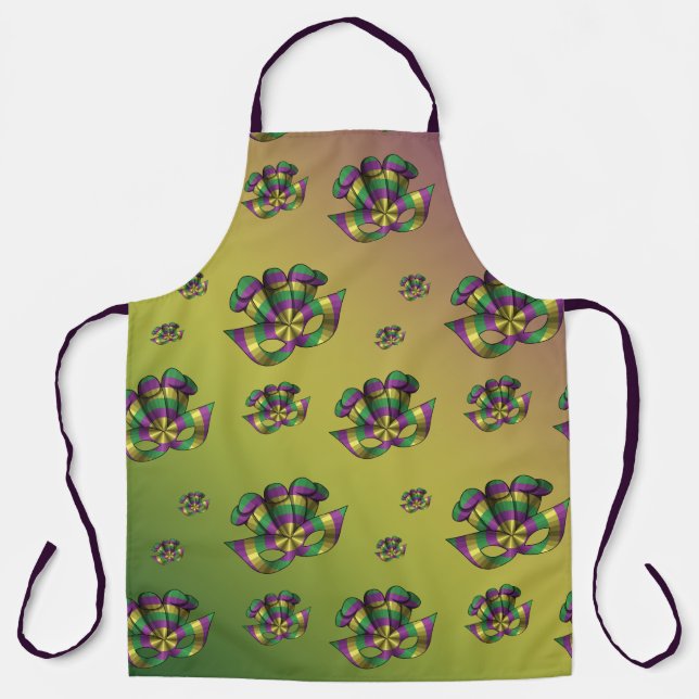 Tablier Mardi Gras Masque Tout-En-Plan (Recto)