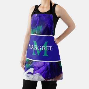 Tablier Mardi Gras monogramme initial sur la graisse viole