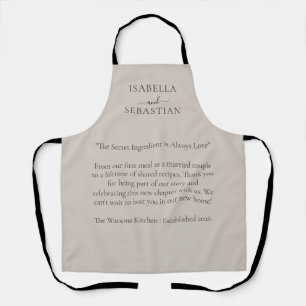 Tablier Mariage Cuisine Beige