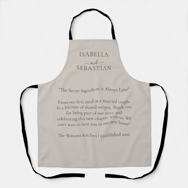 Tablier Mariage Cuisine Beige (Recto)