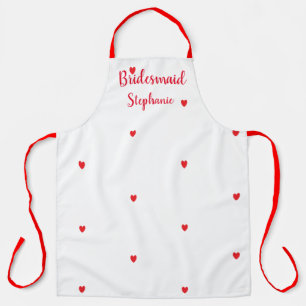 Tablier Mariage de Bridesmaid Red Heart Motifs Personnalis