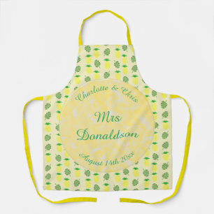 Tablier Mariage d'été tropical Ananas et Palm Feuille