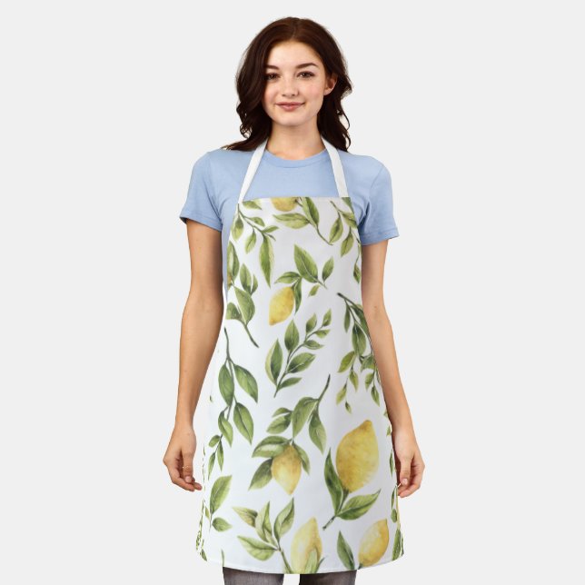 Tablier Mariage Sorrento Méditerranéen au Citron Jaune (Porté)