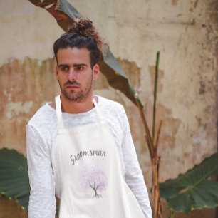 Tablier Mariage Vintage d'oiseaux de l'arbre de la feuille