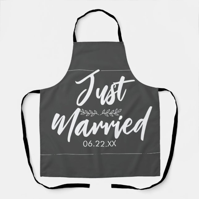 Tablier Mariés avec cadeau de mariage avec date mignon (Recto)